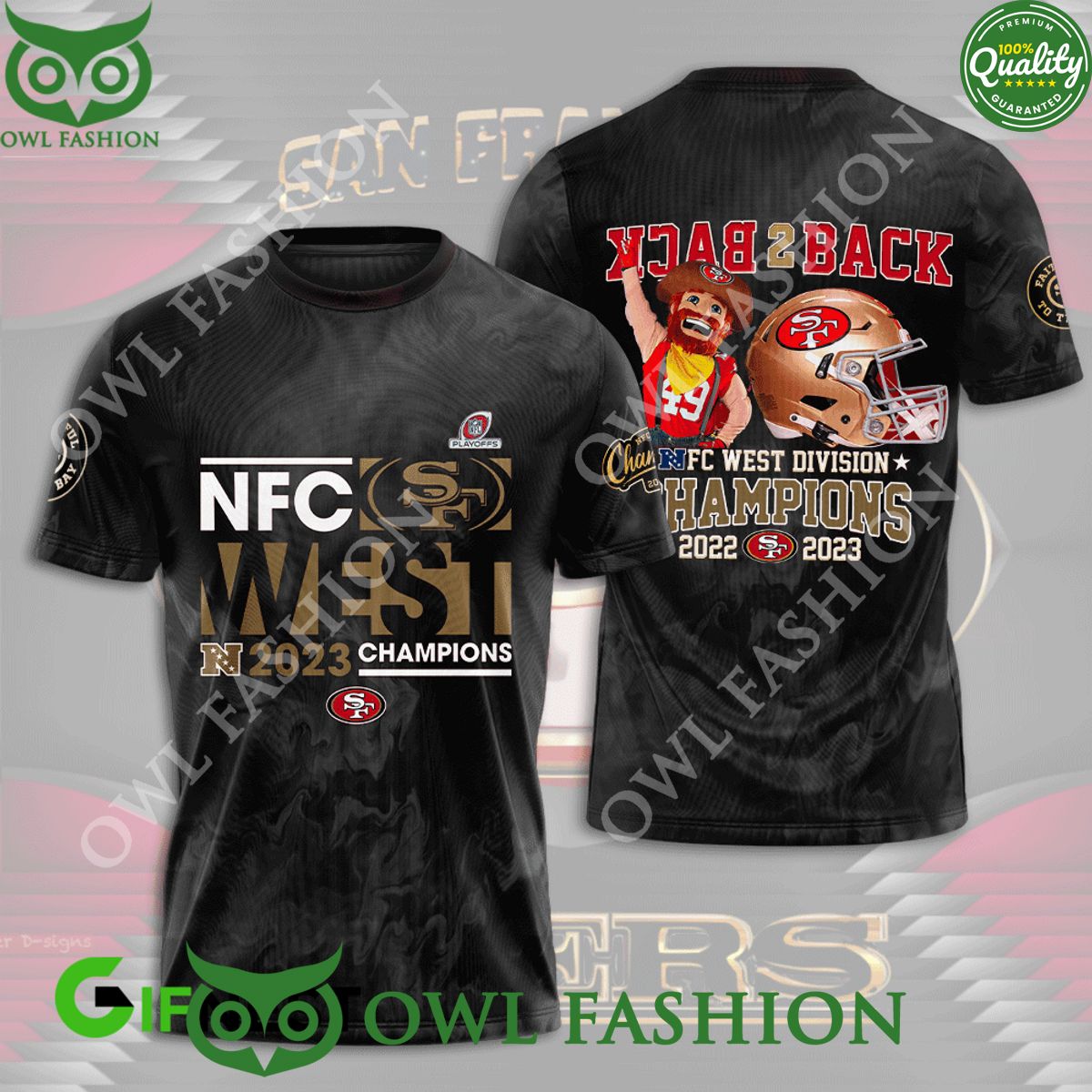 NFC Back to Back San Francisco 49ers 3D Tshirt