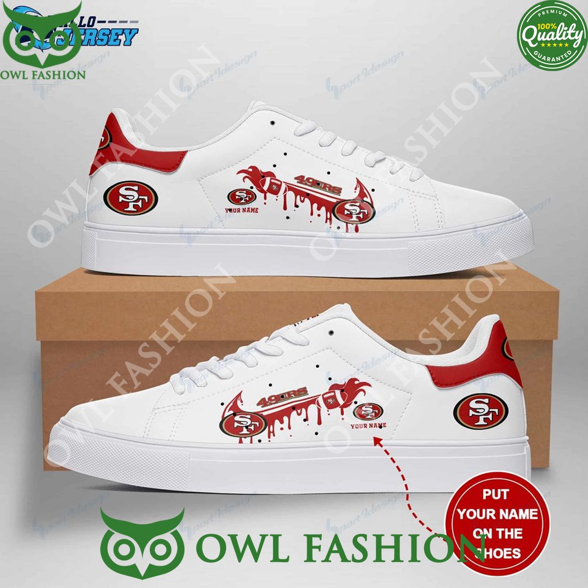 NFL Customized San Francisco 49ers Stan Smith Nfl Sneakers