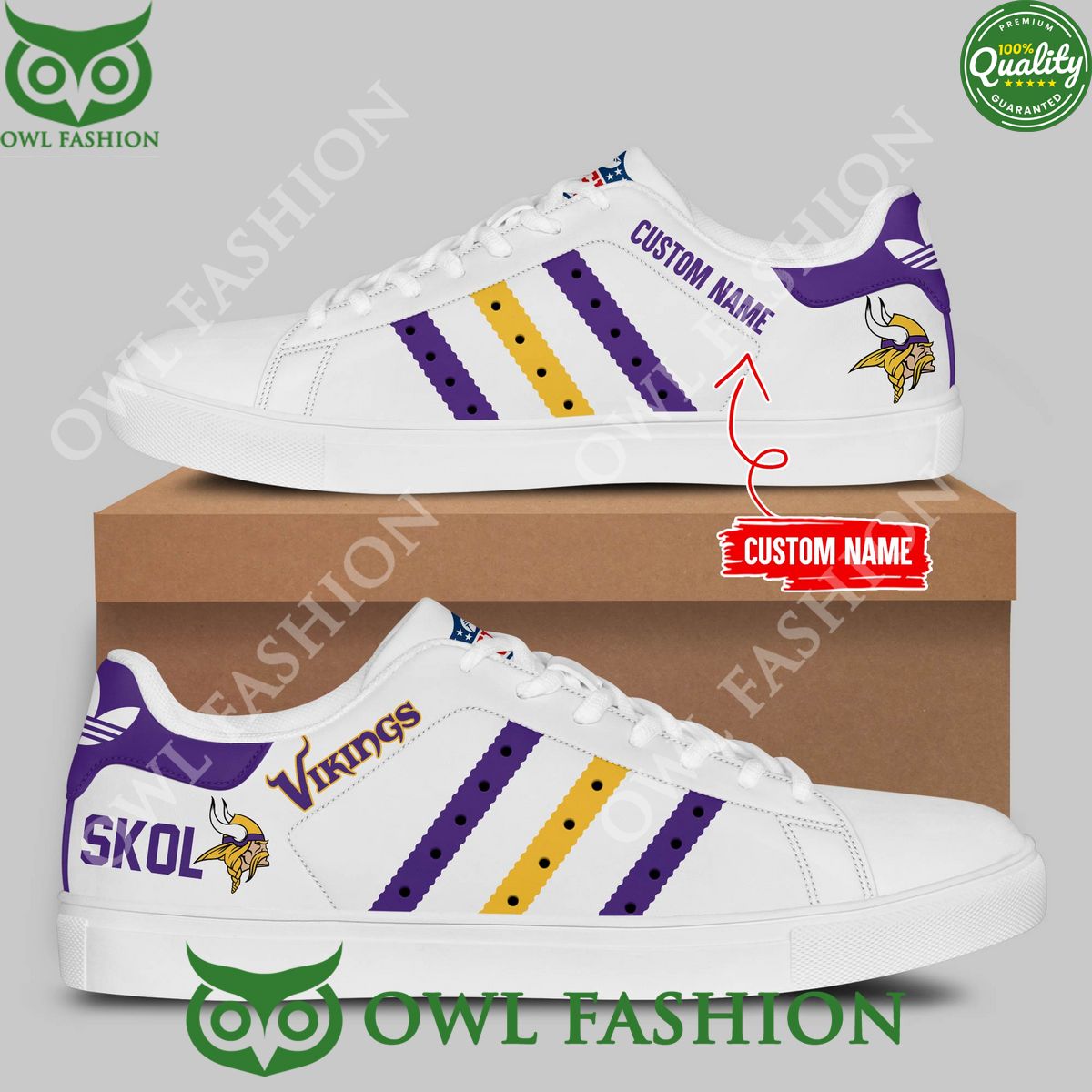 NFL Minnesota Vikings SKOL Custom Stan Smith Shoes