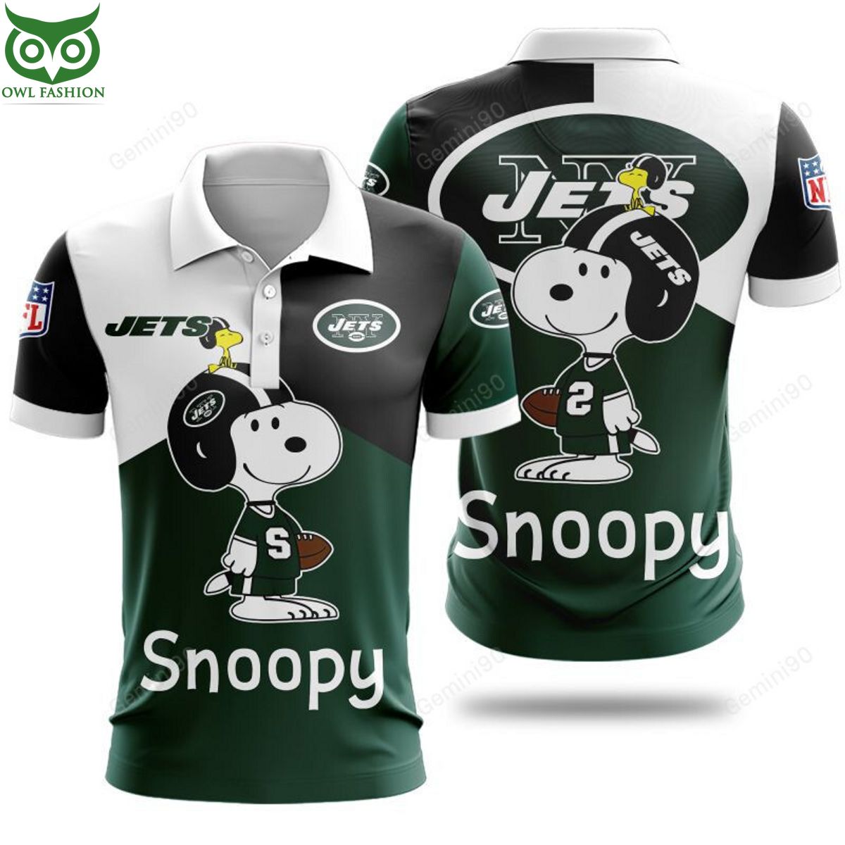 NFL New York Jets Snoopy 3D Hoodie Tshirt Polo