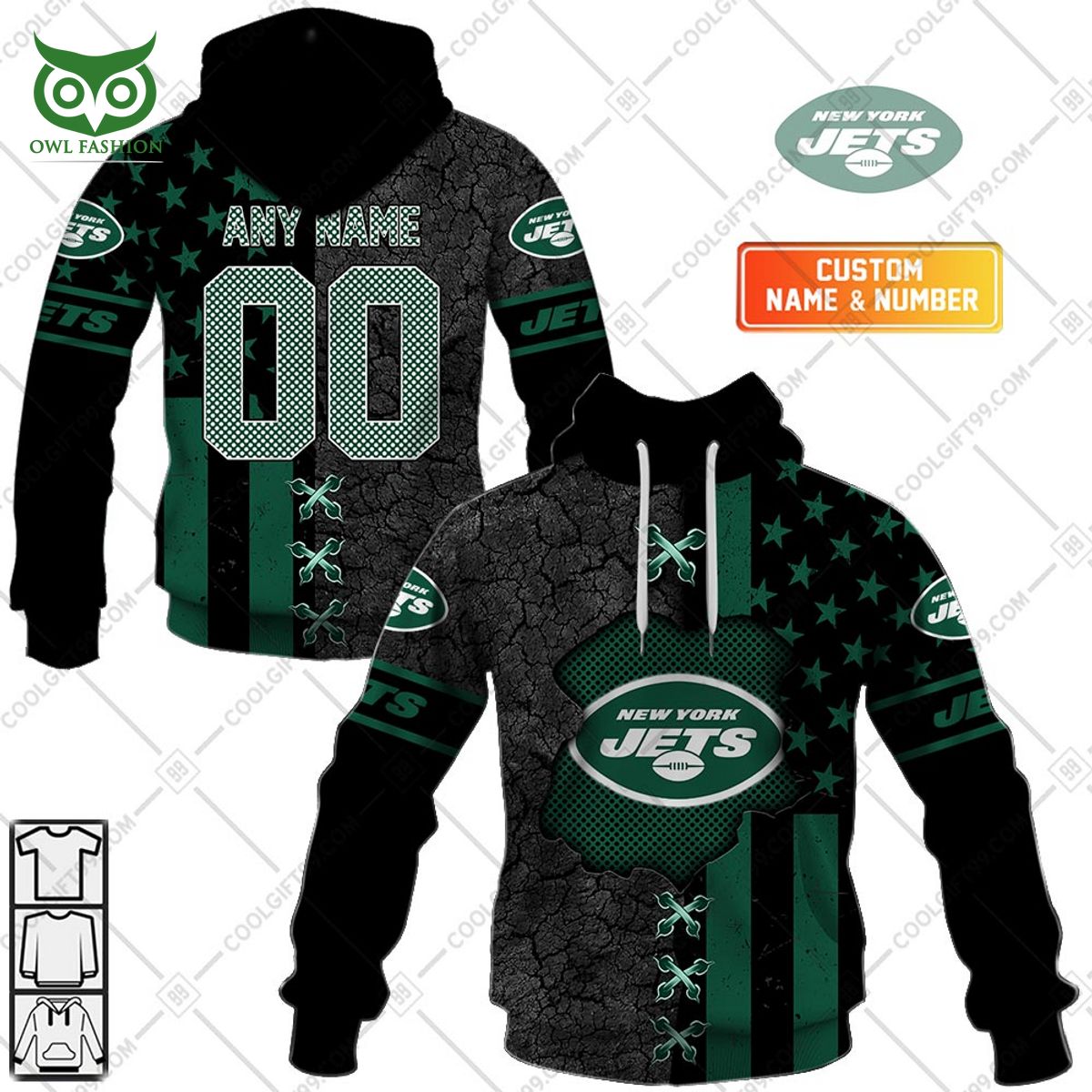 NFL New York Jets USA flag custom hoodie shirt printed