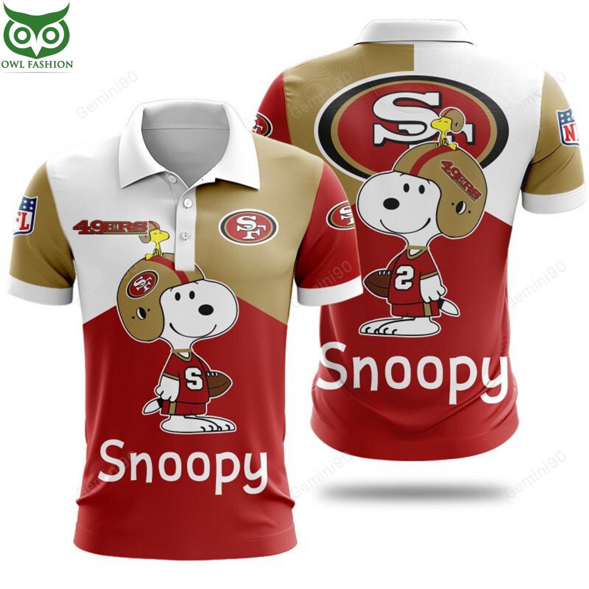 NFL San Francisco 49ers Snoopy 3D Hoodie Tshirt Polo