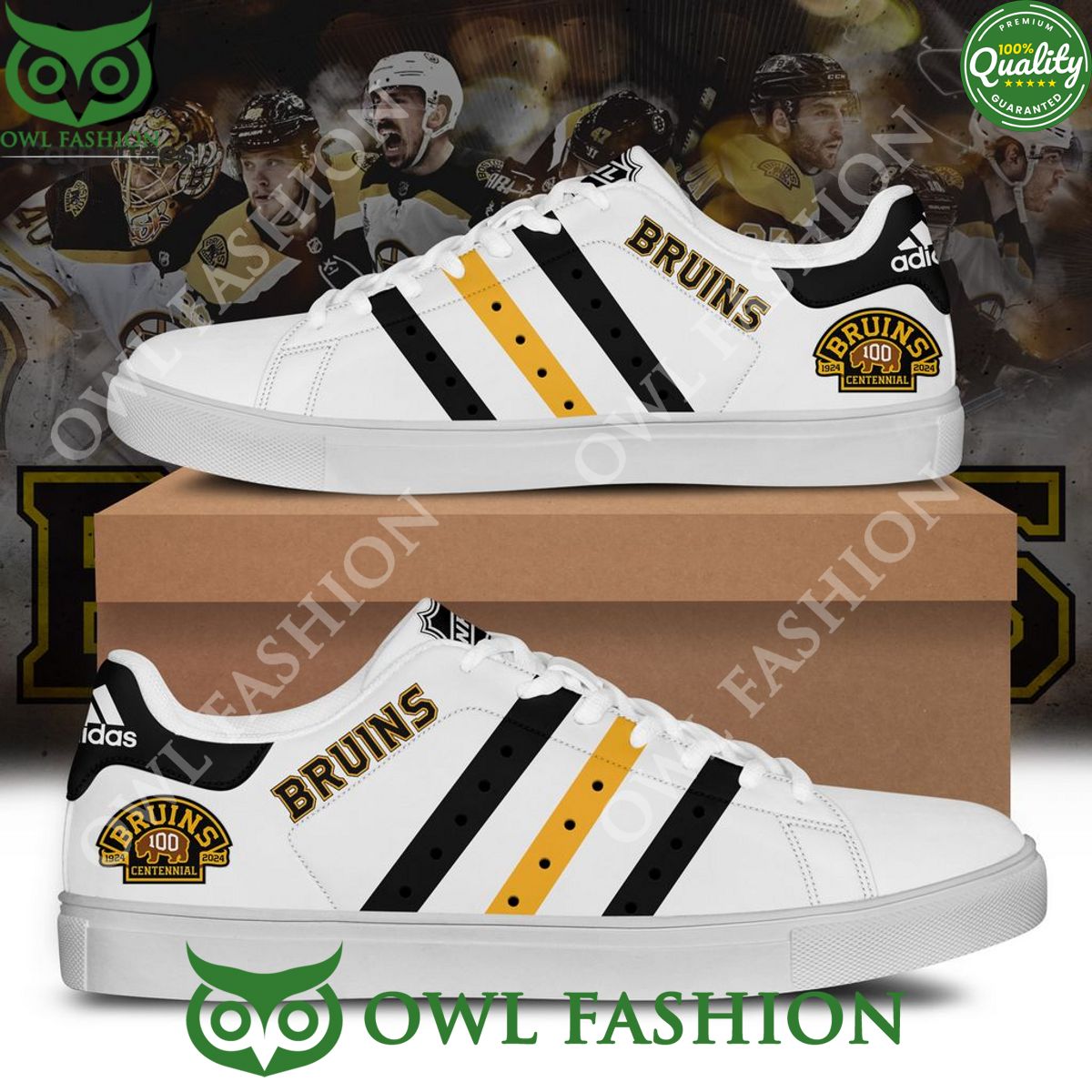 NHL Boston Bruins 100 Centennial Years Stan Smith Shoes