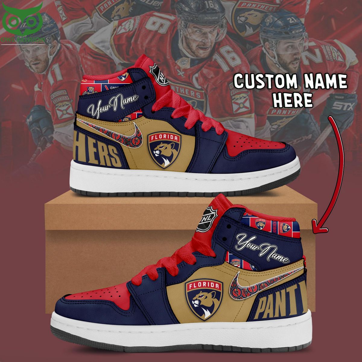 NHL Florida Panthers New Released 2023 Nike Air Jordan 1 High Top Limited