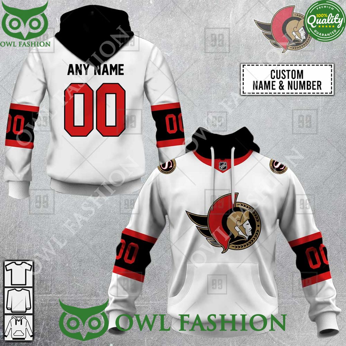 NHL Ottawa Senators Jersey Customize Hoodie shirt