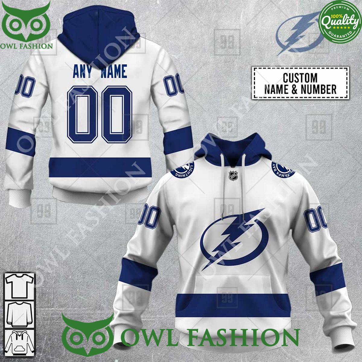 NHL Tampa Bay Lightning Jersey Hoodie shirt Personalized