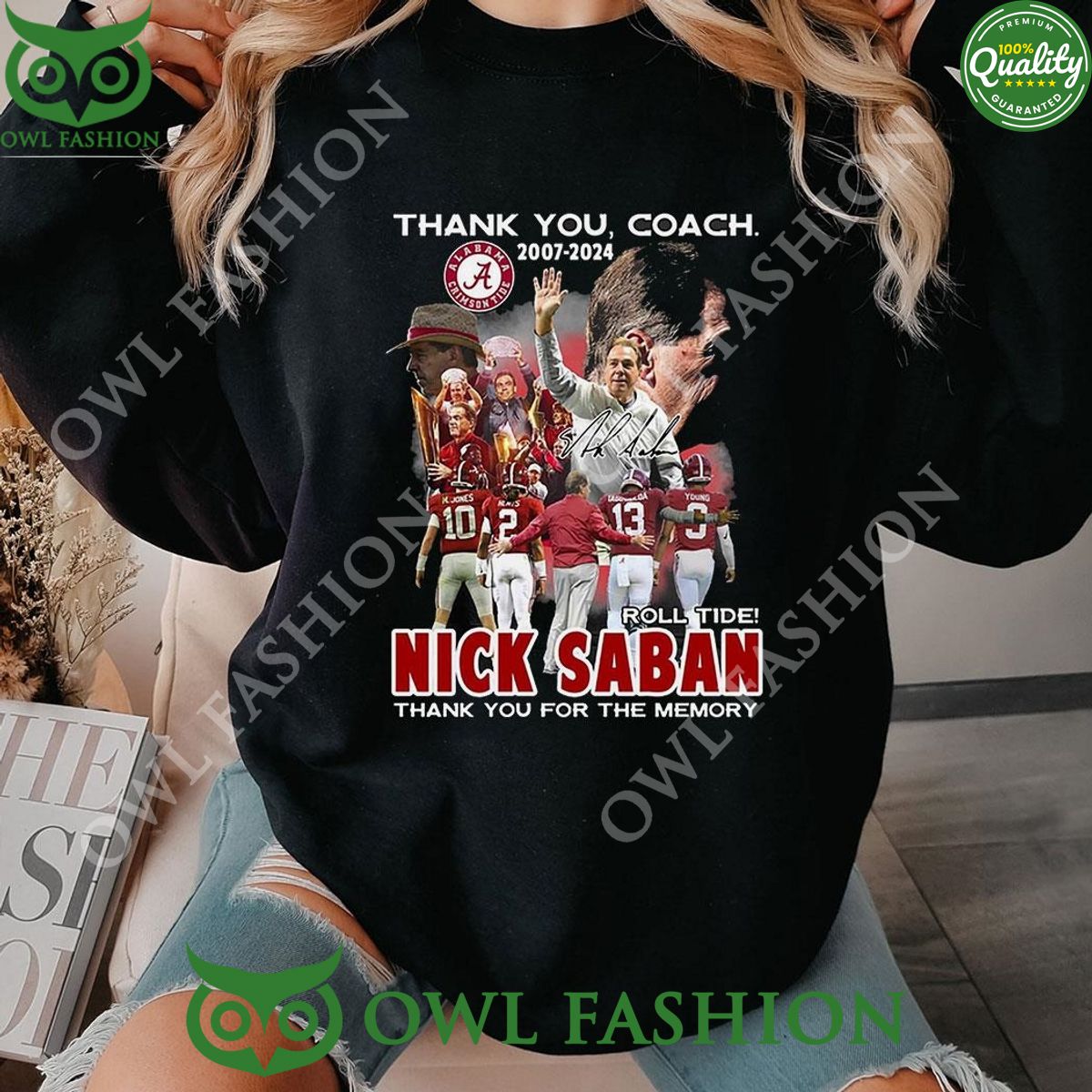 Nick Saban Thank You Coach 2007 2024 Roll Tide Thank You Tshirt