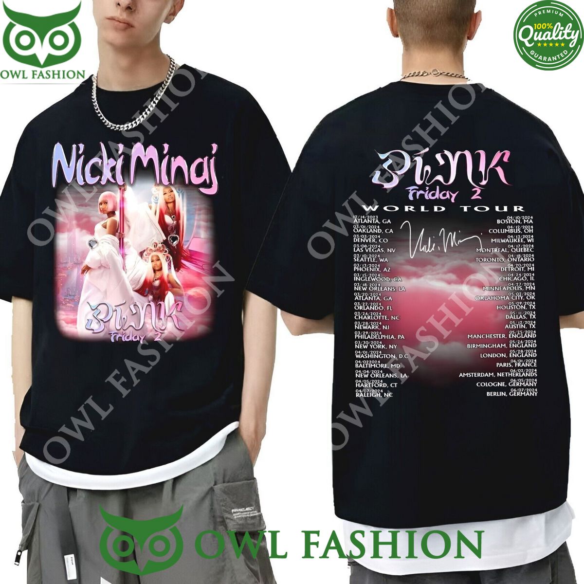 Nicki Minaj GAG CITY Airlines Pink Friday 2 World Tour t shirt