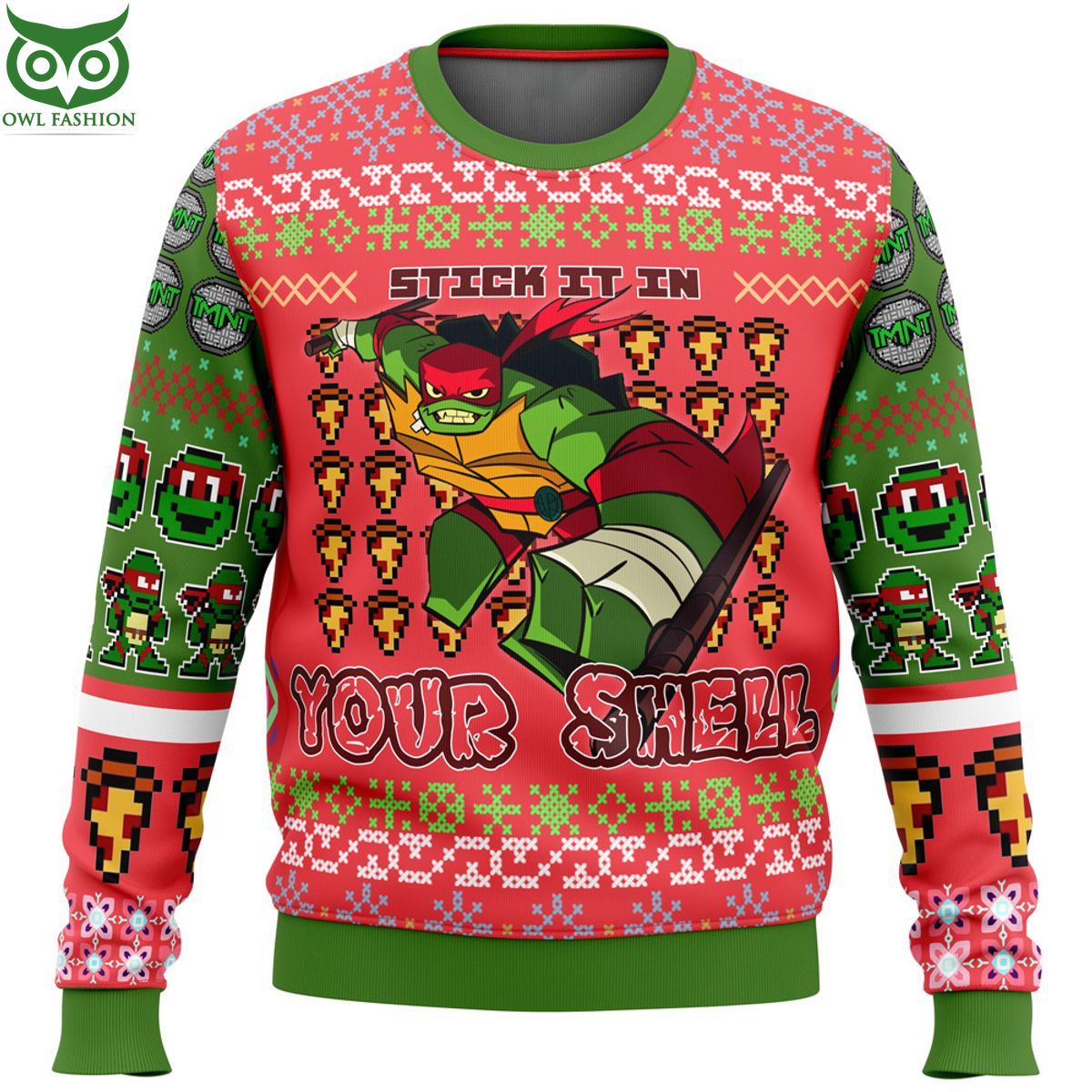 Ninja Turtle Raphael Stick it in your shell Ugly Sweater Jumper