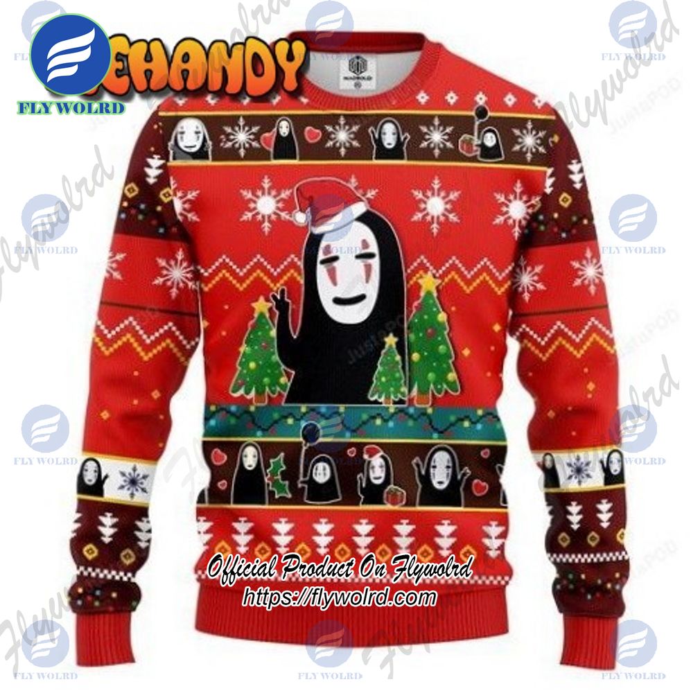 No Face Sprited Away Anime Christmas For Anime Lovers Ugly Sweater