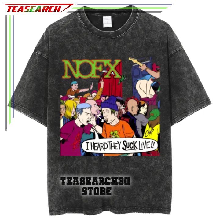 Nofx Band I Heard They Suck Live Unisex Acid Washed T-Shirt