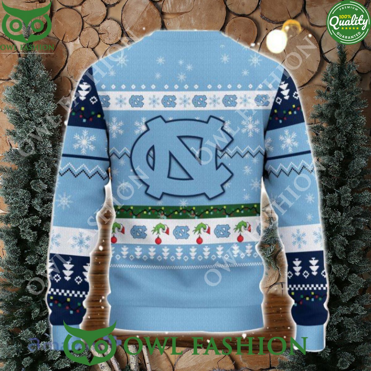 North Carolina Tar Heels NCAA Grinch Hand Ugly Christmas Sweater Jumper