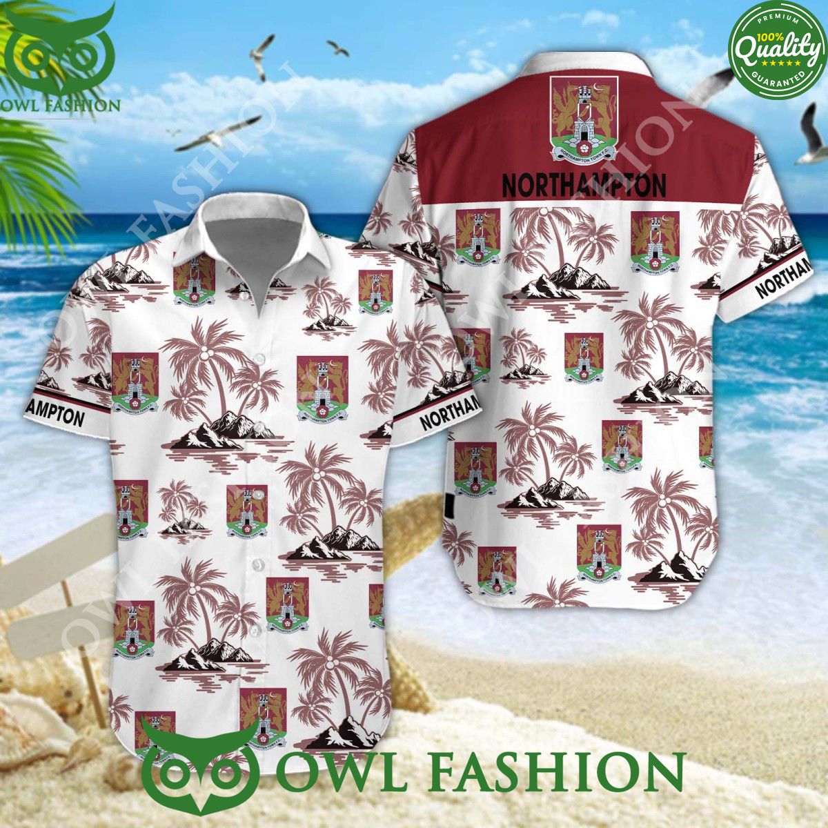 Northampton Town Coconut Island EFL League One Hawaiian Shirt Short