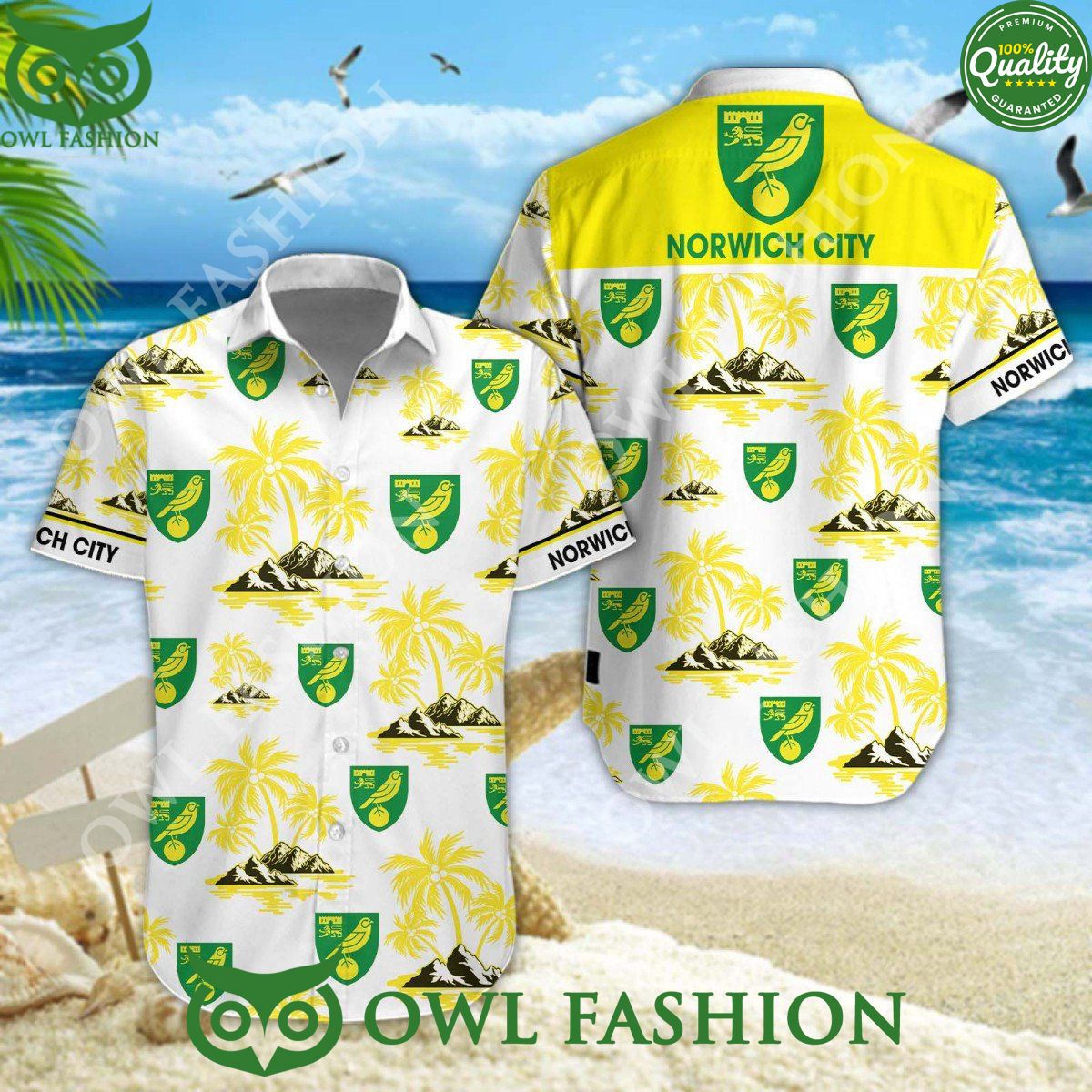Norwich City League One EFL Aloha Vibe Hawaiian Shirt Short