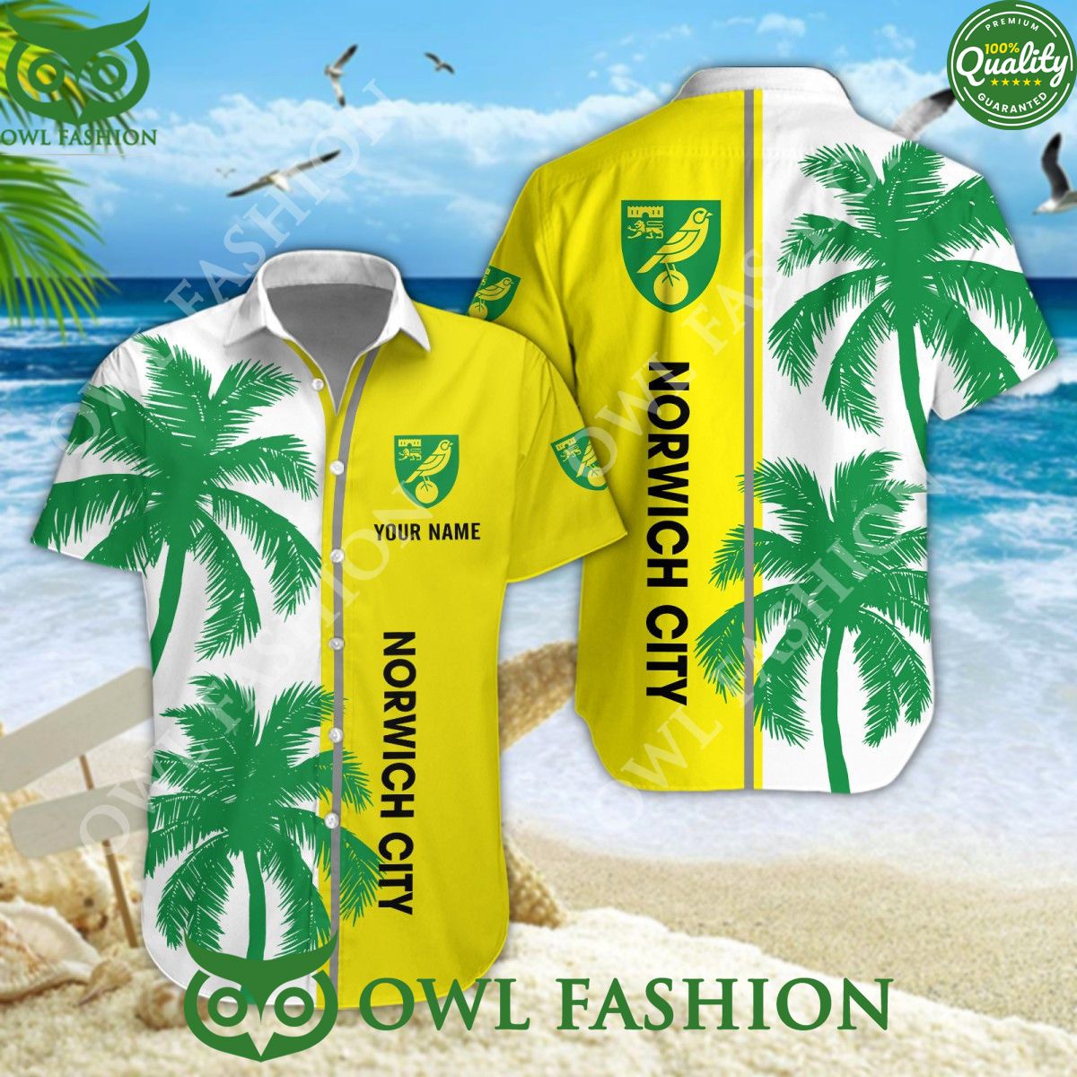 Norwich City Personalized ropical coconut tree 2024 Hawaiian Shirt