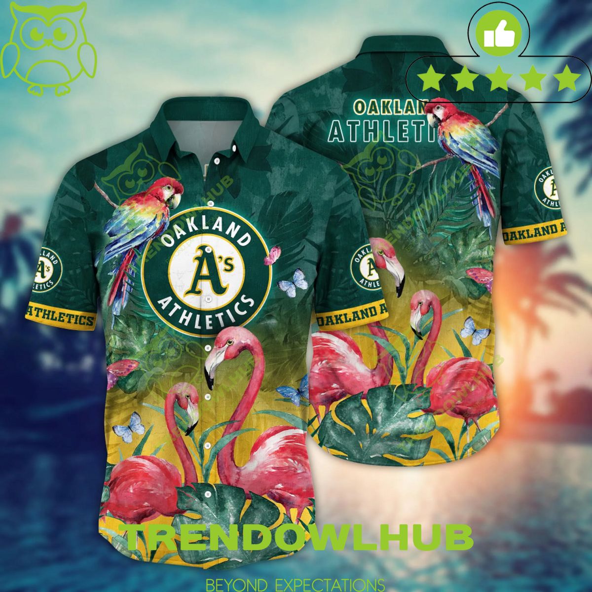 Oakland Athletics Floral Parrot Flamingo MLB Hawaii Shirt