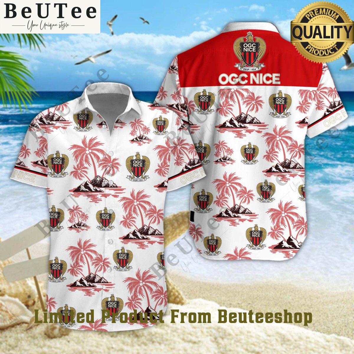 OGC Nice Ligue 1 France Football Hawaiian Shirt Shorts