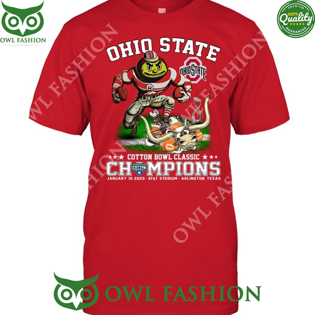Ohio state Buckeyes Cotton Bowl Classic Champions Defeat Texas Horns toon t shirt