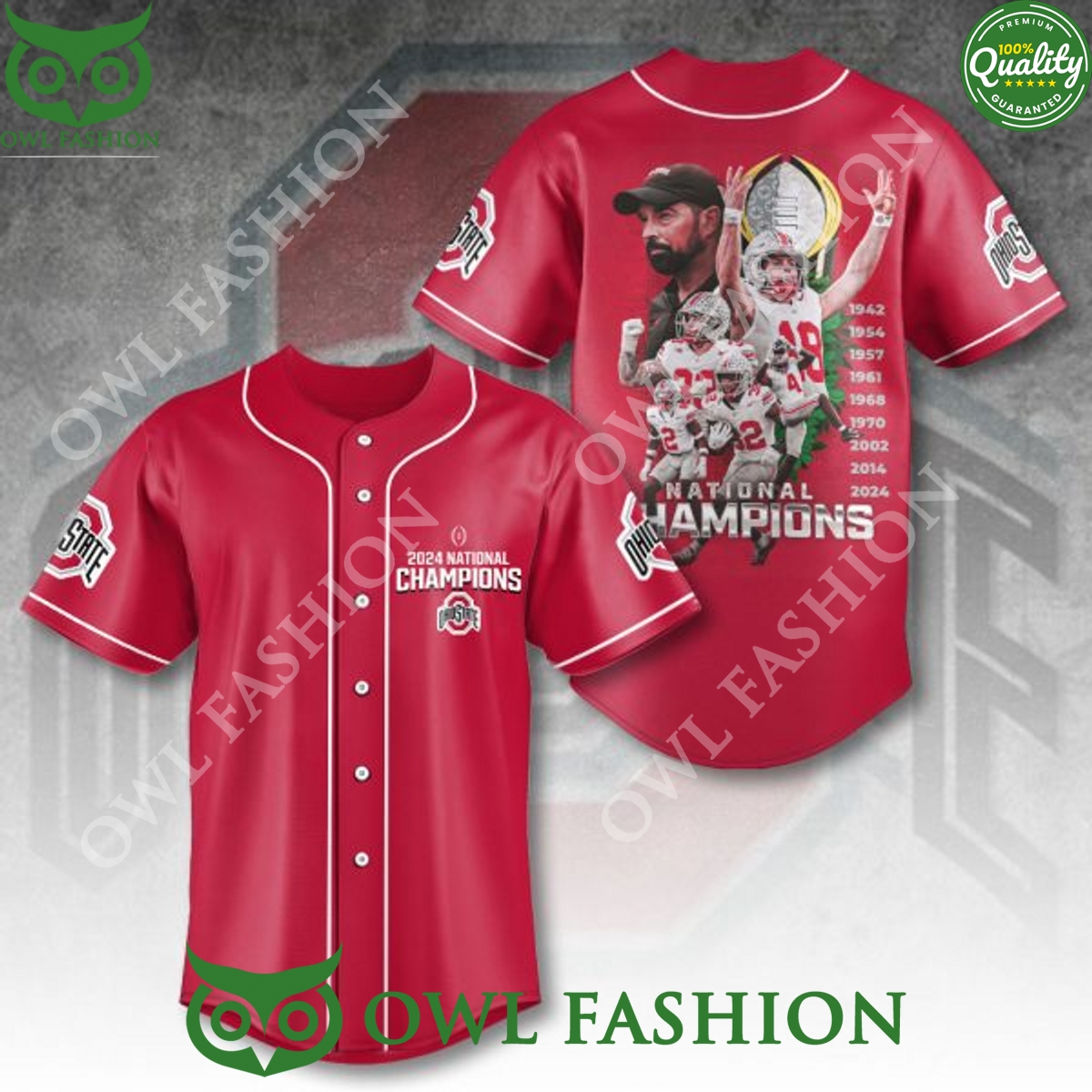 Ohio State Buckeyes National champions Football Baseball Jersey