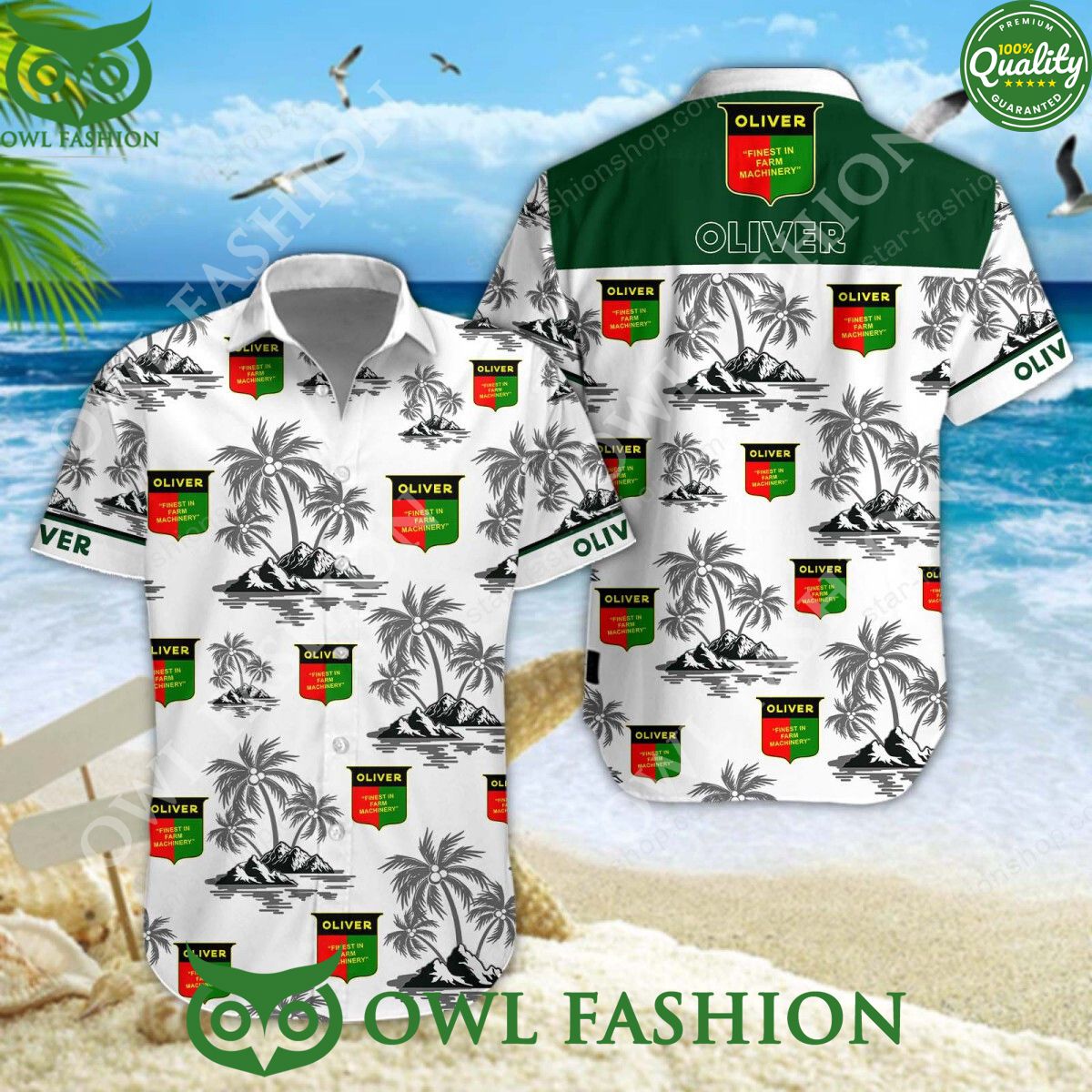 Oliver Tractor American farm equipment manufacturer hawaiian shirt and short