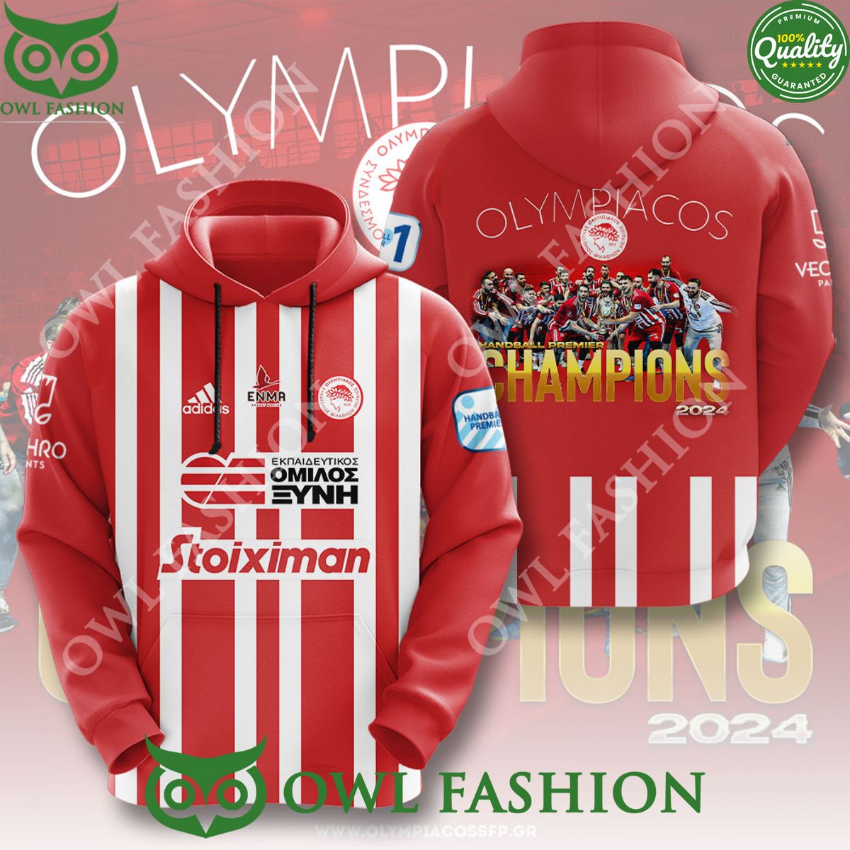 Olympiacos Handball 3D Red Hoodie