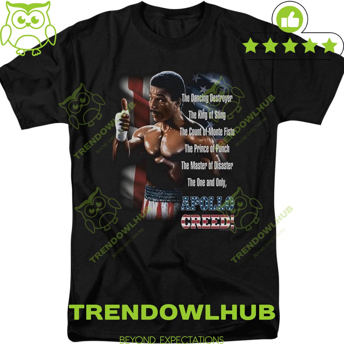 One and Only Apollo Creed Rocky II The Dancing Destroyer Tje Count of Monte Fisto T-Shirt