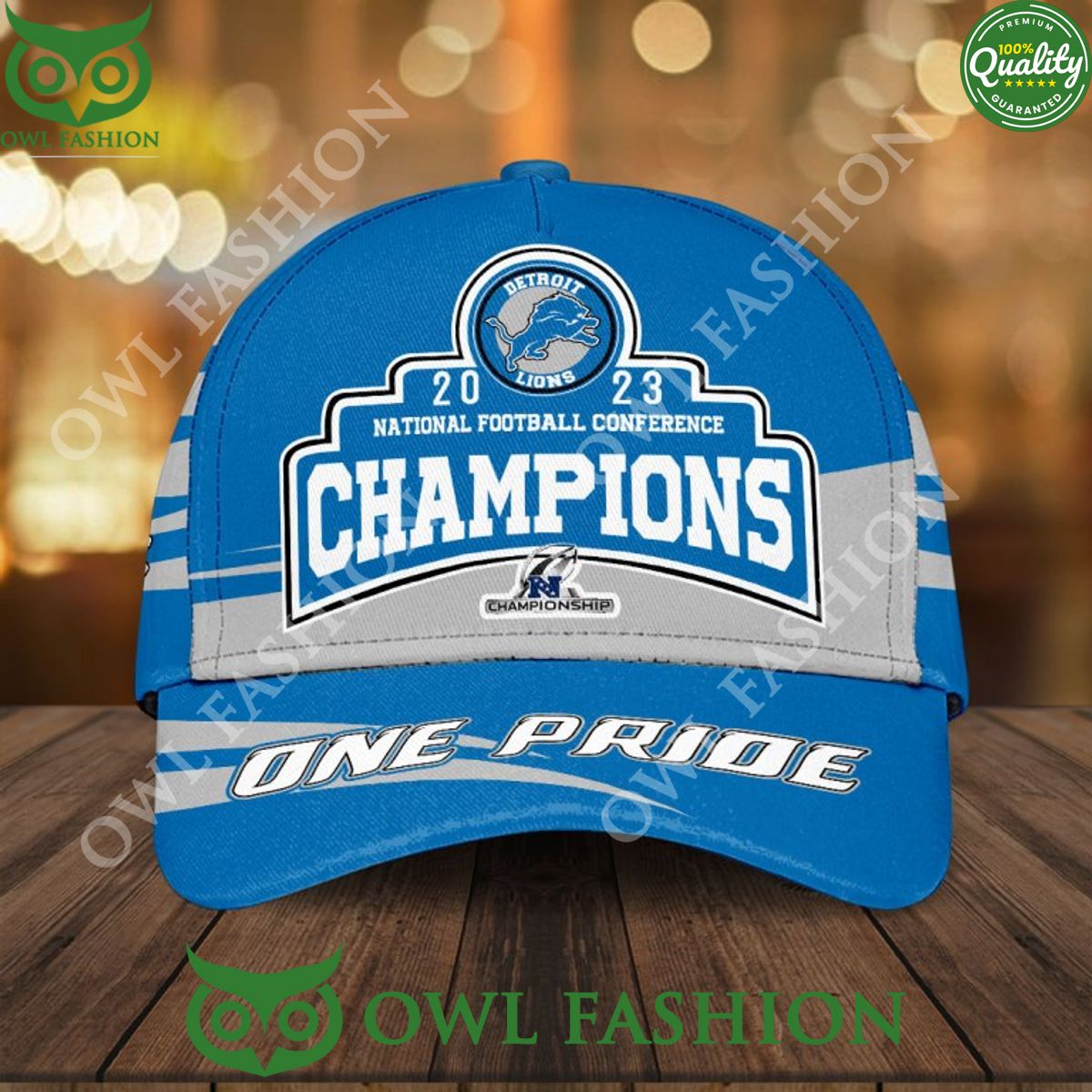 One Pride Detroit Lions 2023 Champions National Football Conference classic cap
