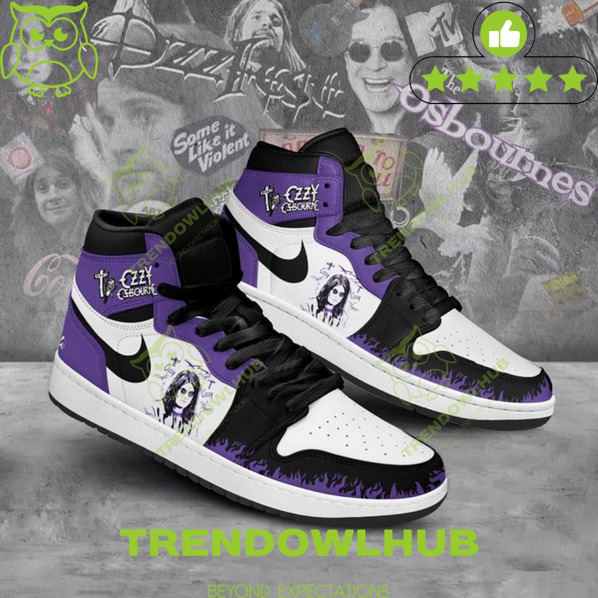 Ozzy Osbourne heavy metal band John Michael Air Jordan High Top shoes