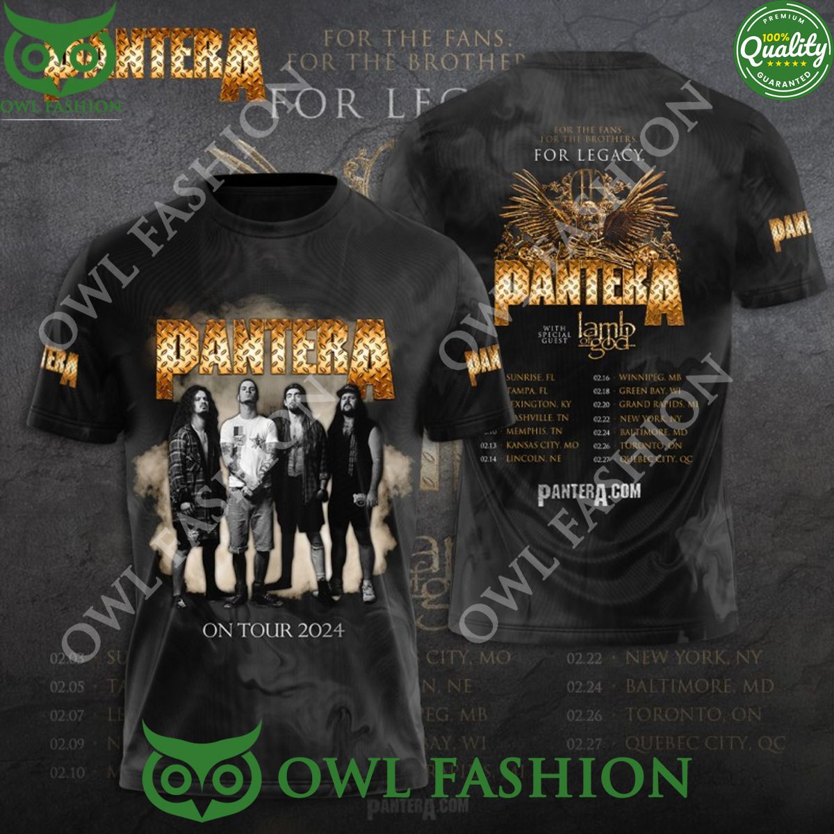 Pantera heavy metal band Tour 2024 lamb of god printed t shirt