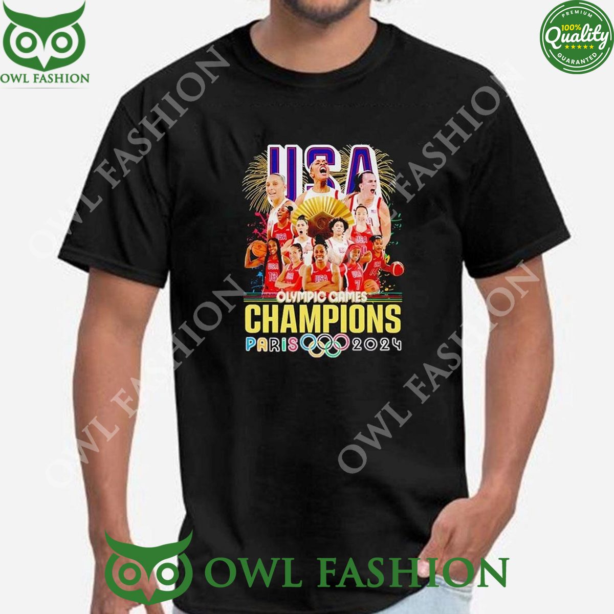 Paris 2024 Usa Womans Basketball Team Olympic Games Champions Shirt