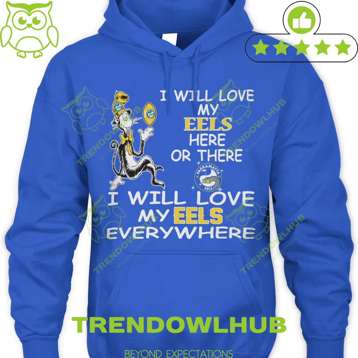 Parramatta Eels I will love my Eels here or there everywhere Eels t shirt for NRL fans