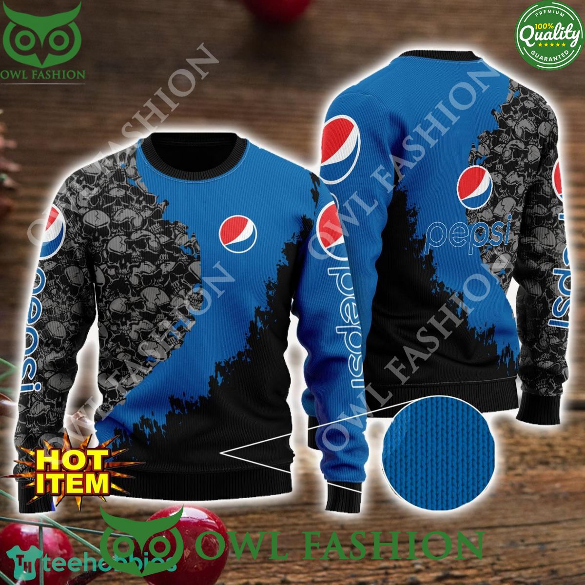 Pepsi Skull Halloween AOP 3D Sweater