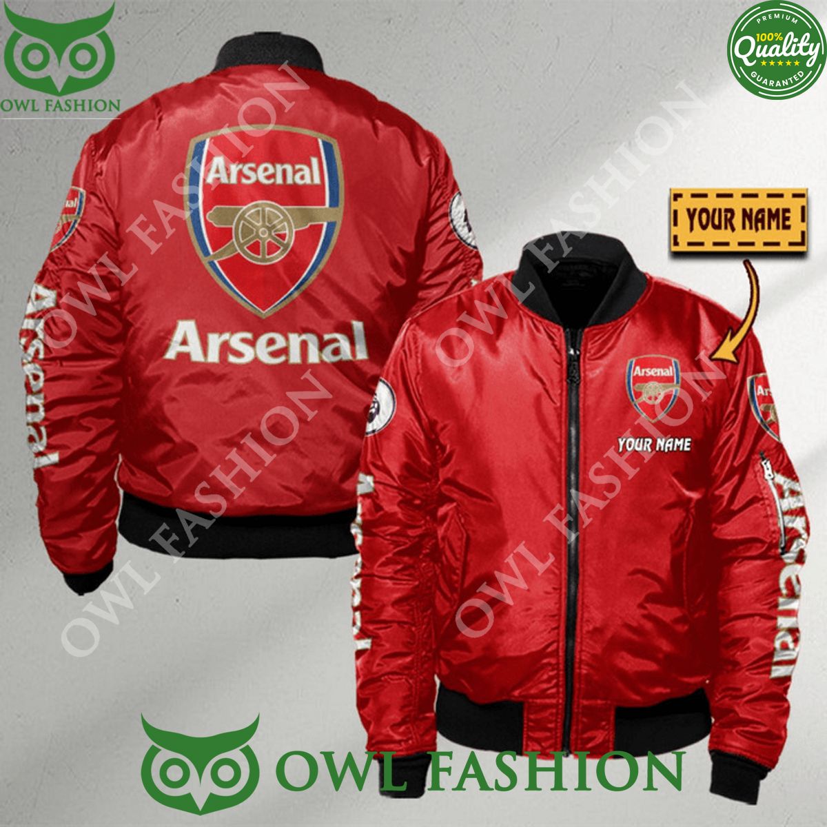 Personalized Arsenal FC Top Rankings Premier League Printed Bomber Jacket