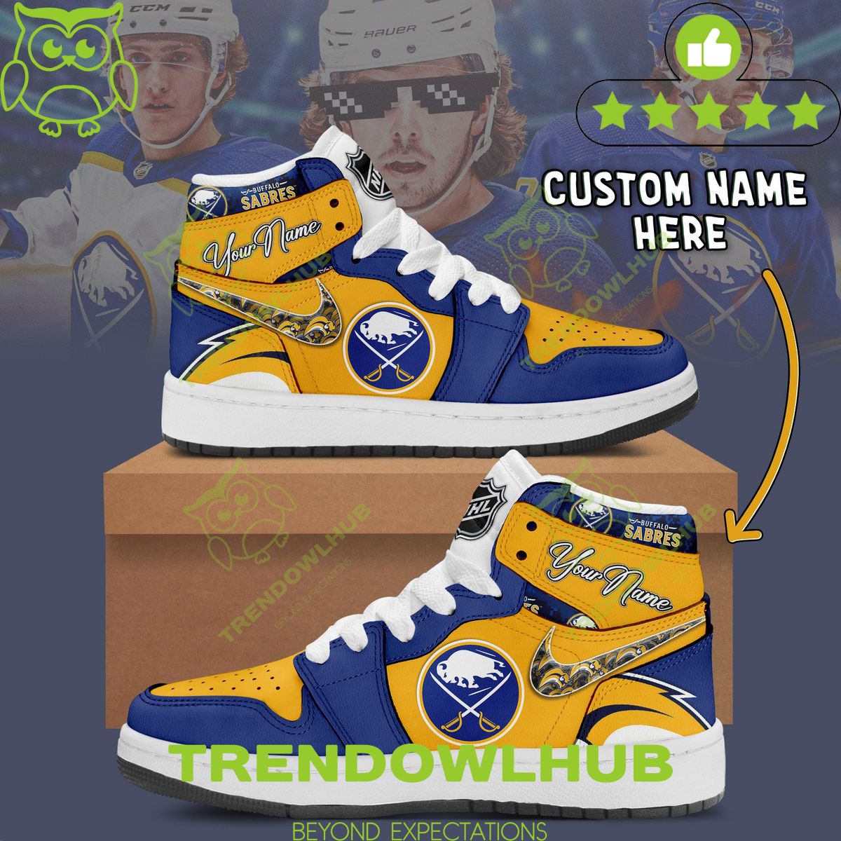 Personalized Buffalo Sabres Ice Hockey Air Jordan 1