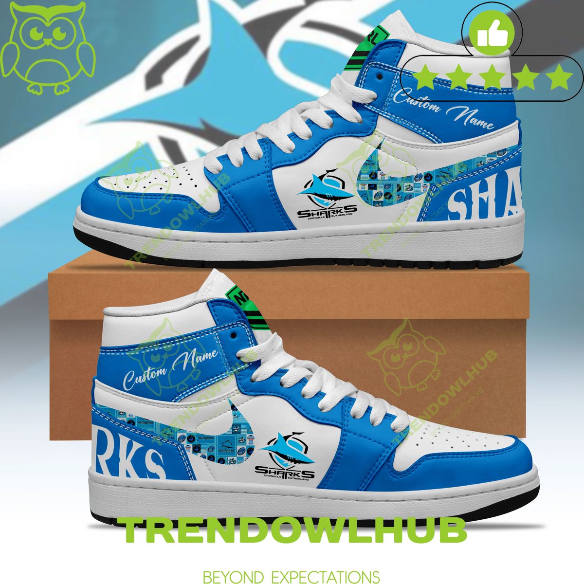 Personalized Cronulla Sutherland Sharks NRL 2024 Air Jordan High Top