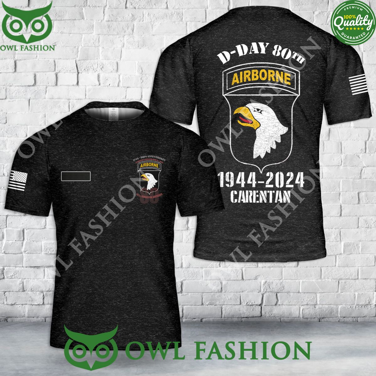 Personalized D Day 80th Anniversary 101st Airborne Division Carentan 1944 2024 t Shirt 3D