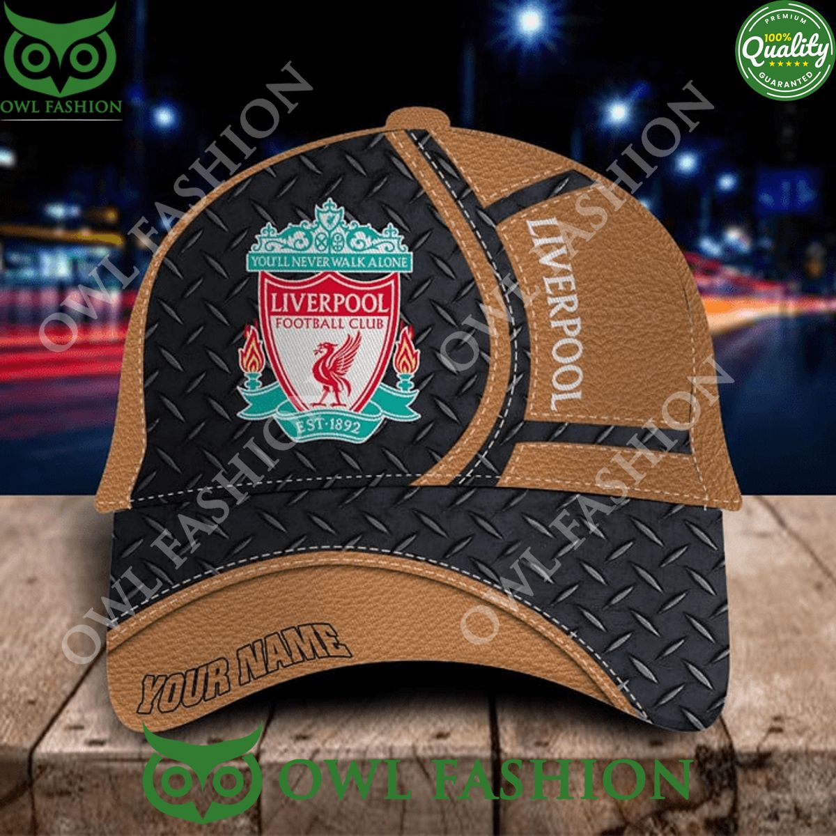 Personalized Liverpool EPL Black Brown Classic Cap