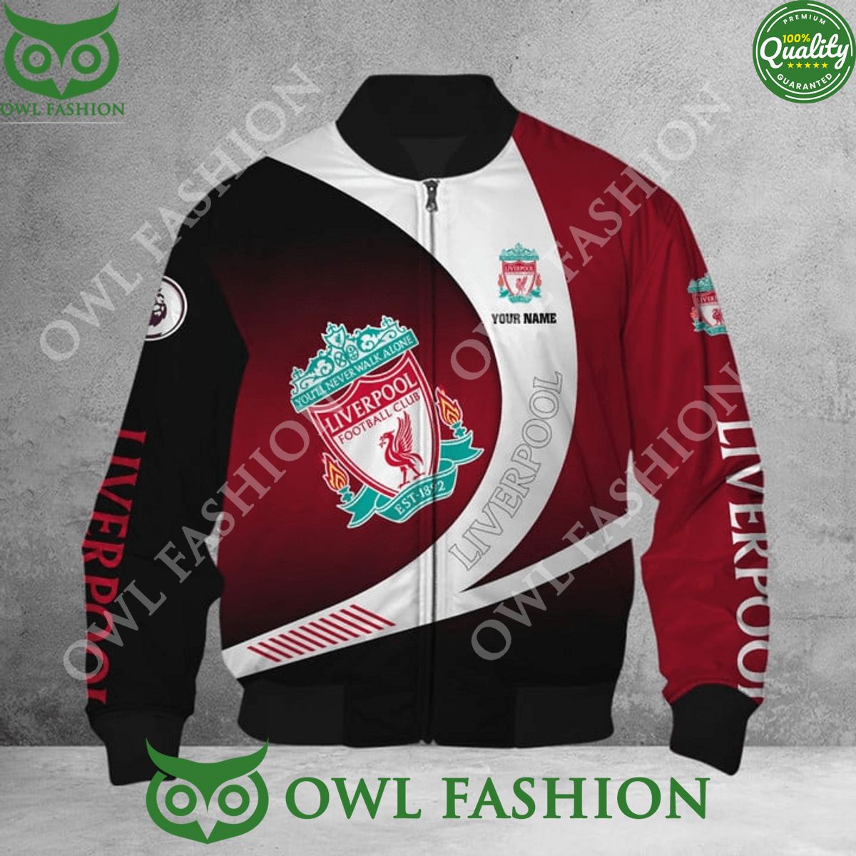 Personalized Liverpool EPL Logo Team Bomber Jacket