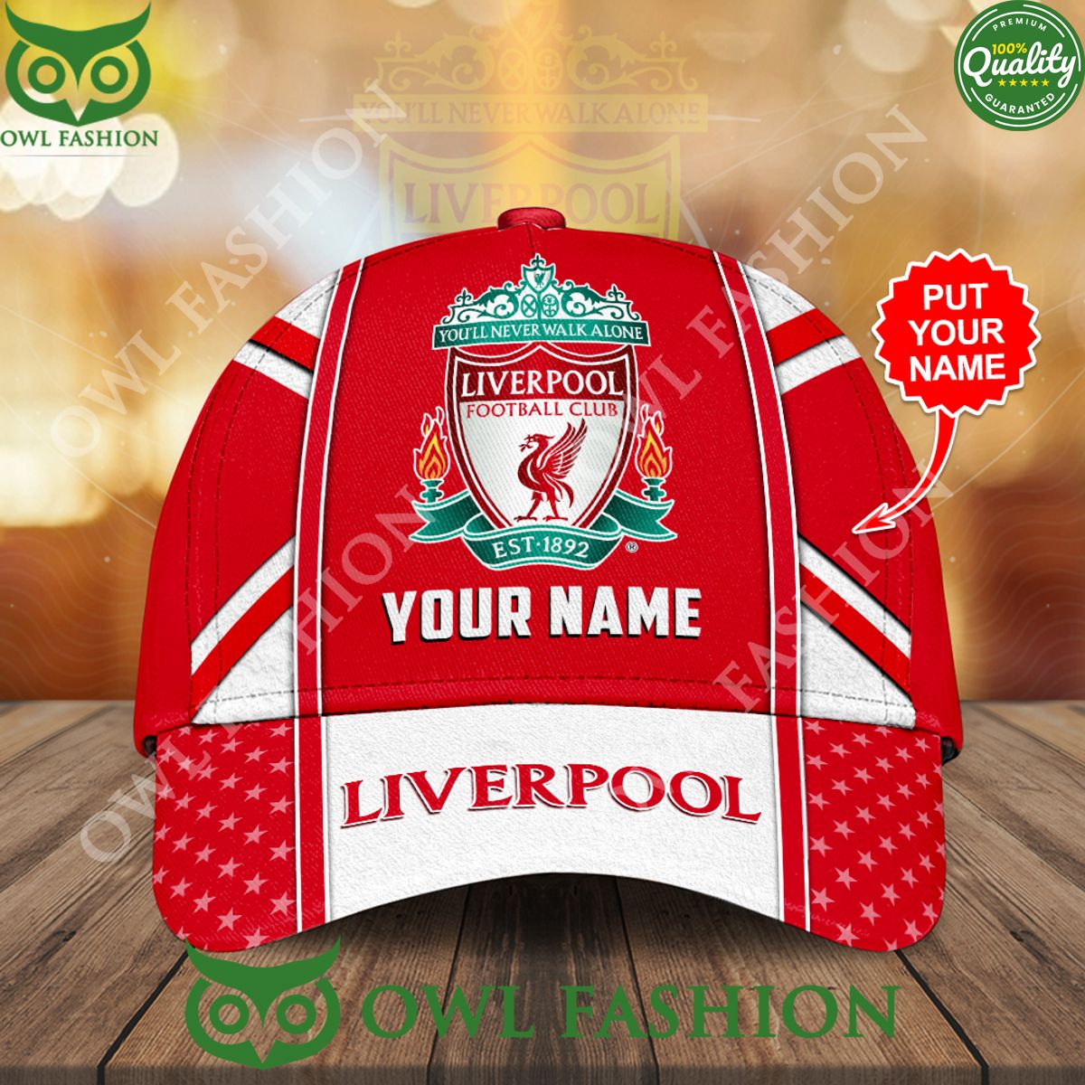 Personalized Liverpool EPL Red Pattern Classic Cap