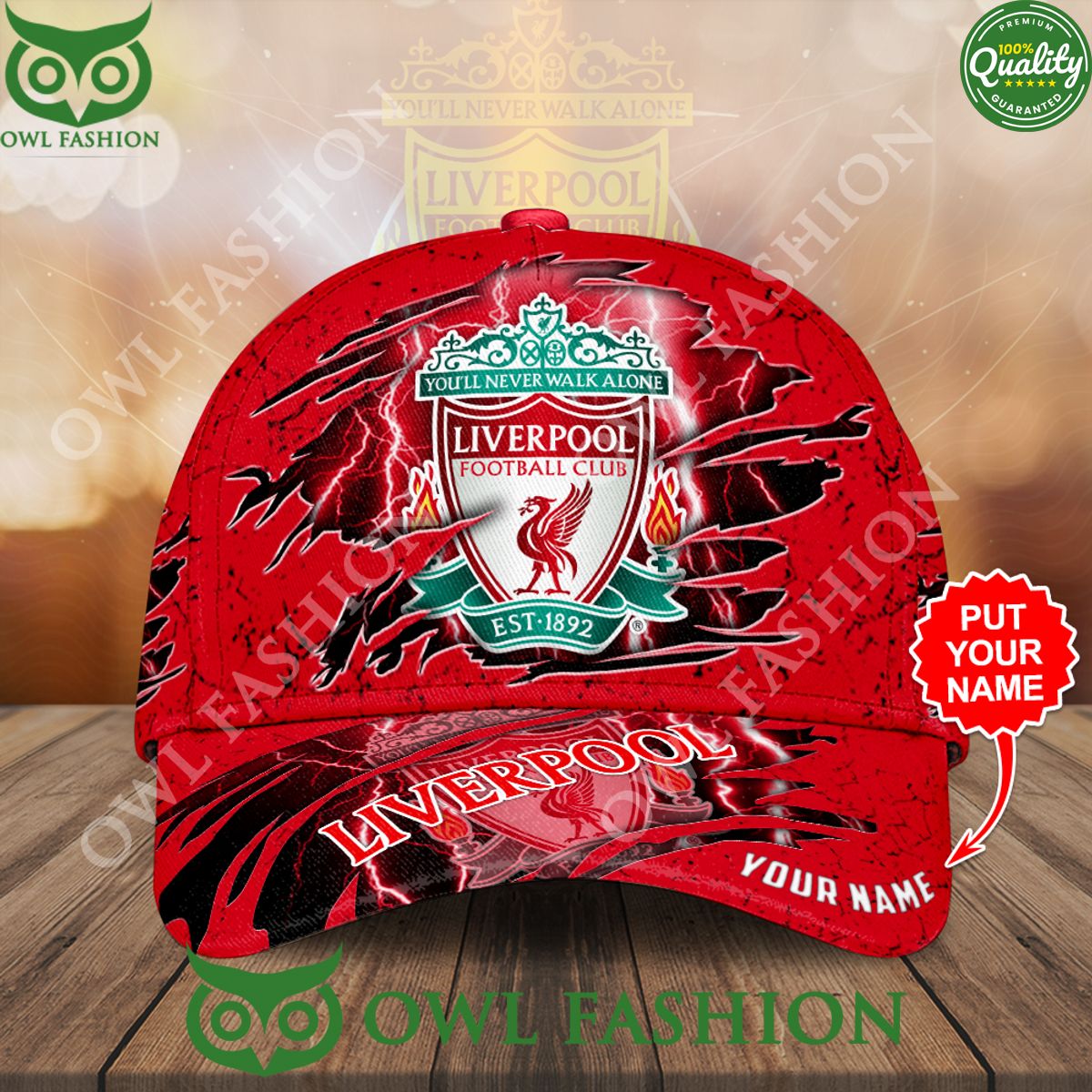 Personalized Liverpool EPL Scratches Classic Cap