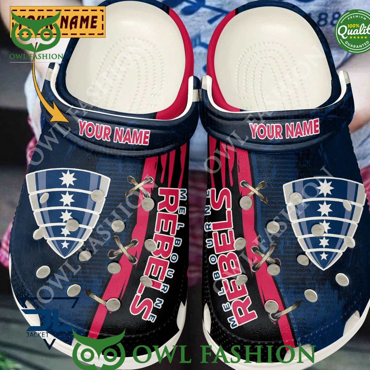 Personalized Melbourne Rebels Super Rugby union team crocs