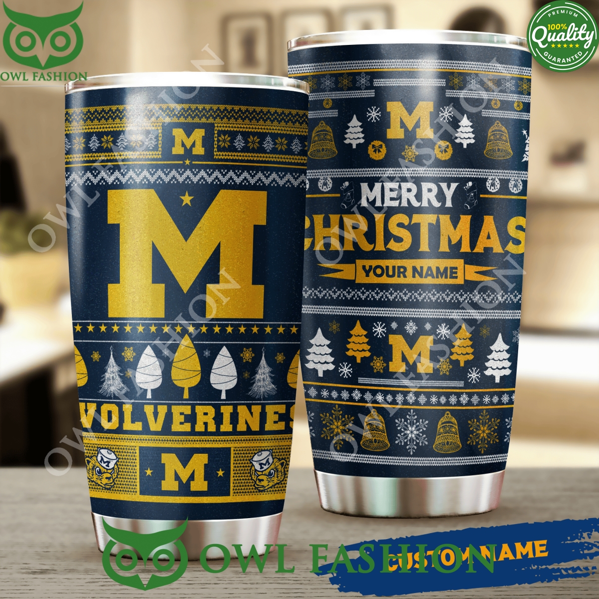 Personalized Michigan Wolverines Christmas Present Tumbler
