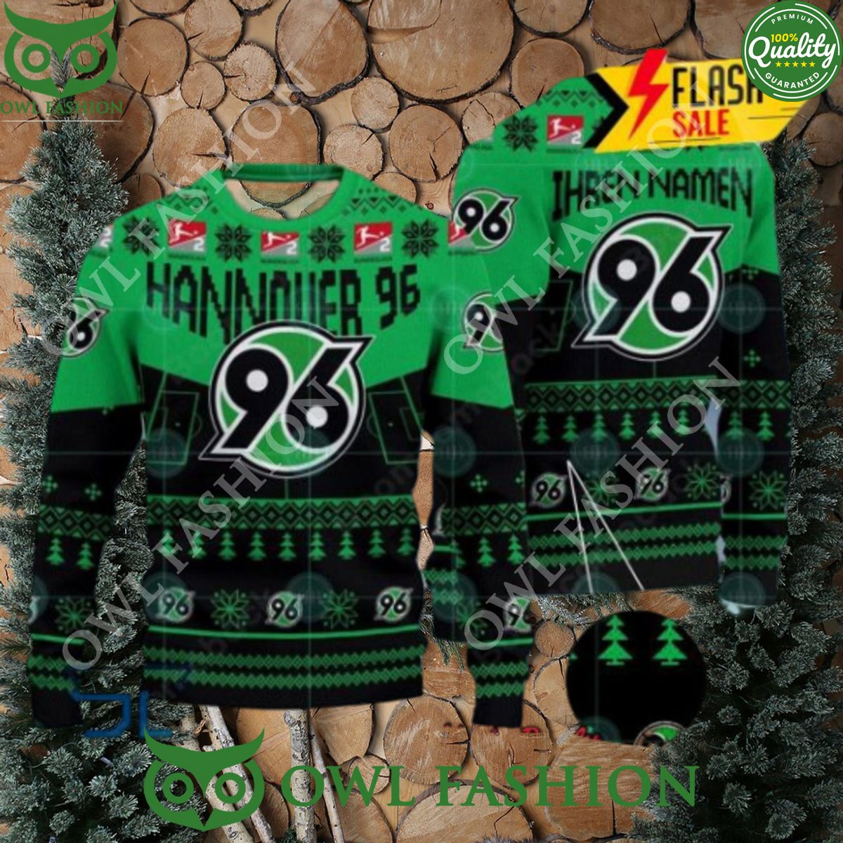Personalized Name Hannover 96 Stadium Ugly Christmas Sweater