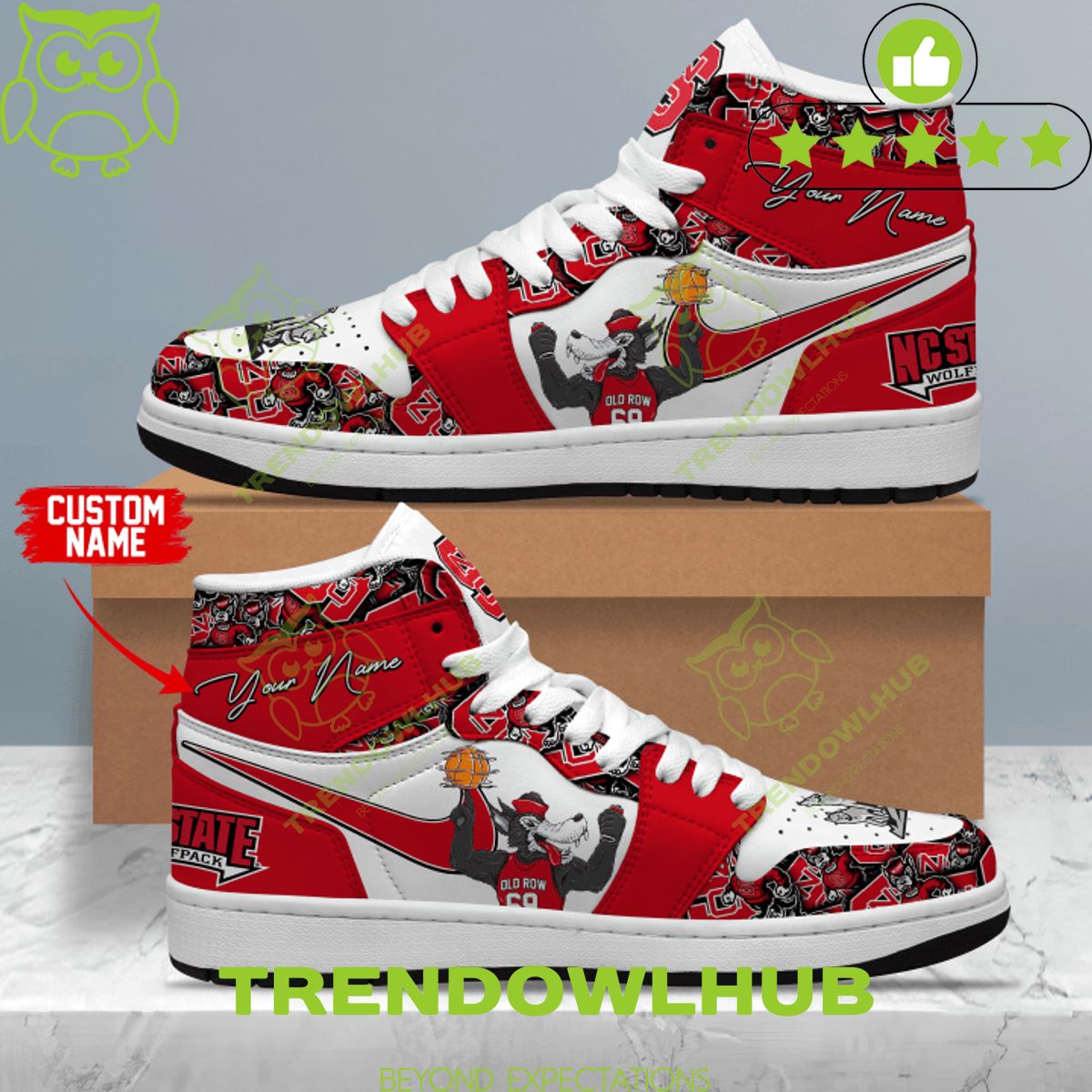 Personalized NC State WolfPack mens basketball Air Jordan High Top