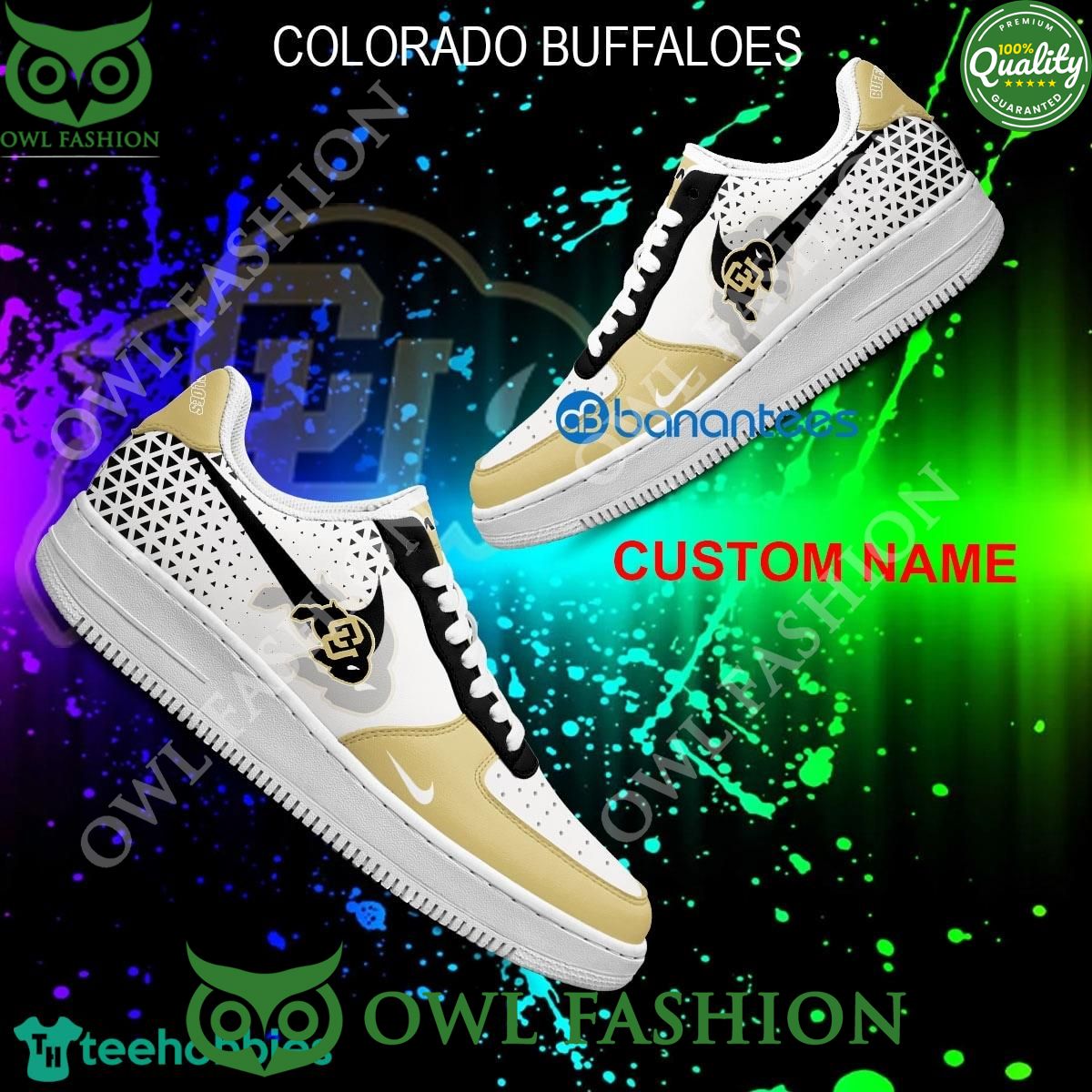 Personalized NCAA Colorado Buffaloes Air Force 1 AOP AF1 Sneaker