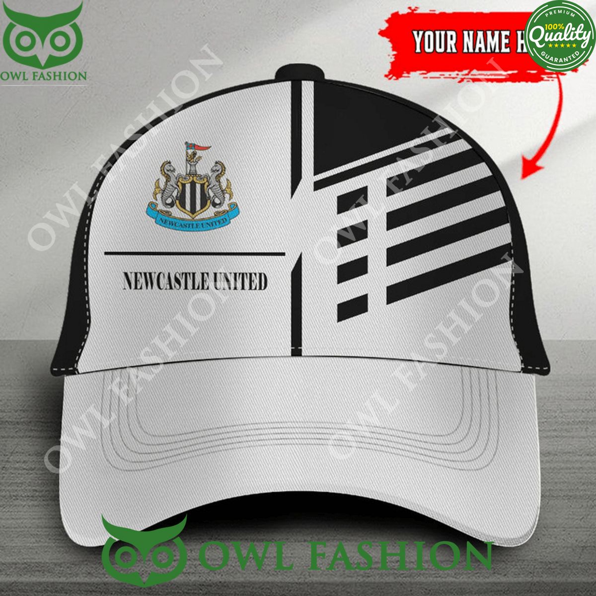 Personalized Newcastle United EPL Basic Gray Classic Cap