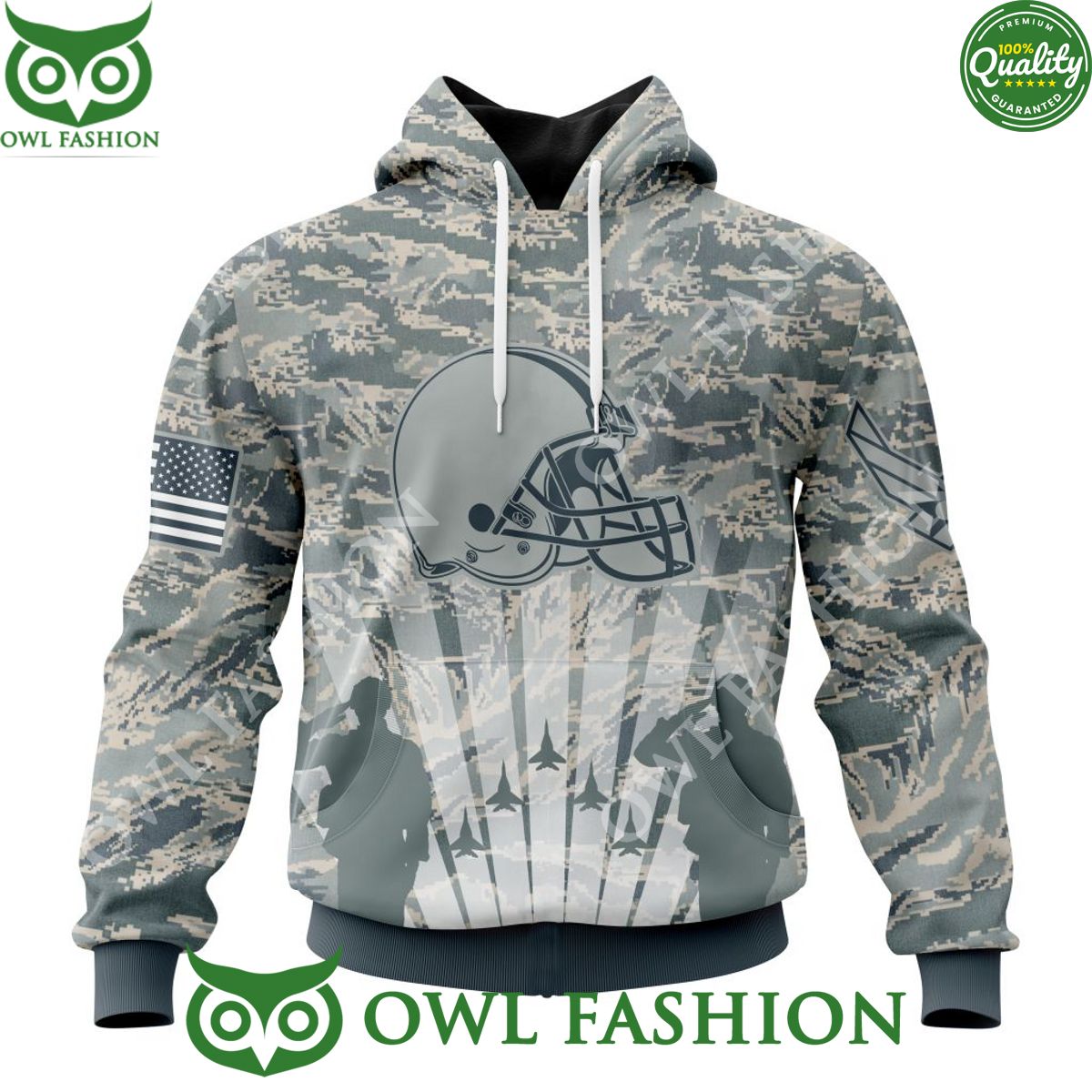 Personalized NFL Honor US Air Force Veterans Cleveland Browns 3D hoodie sweatshirt