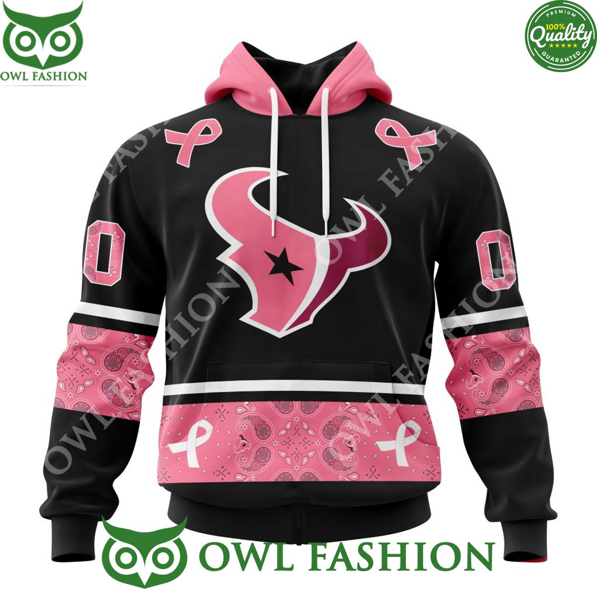 Personalized NFL Houston Texans Pink Breast Cancer 3D Hoodie Shirt