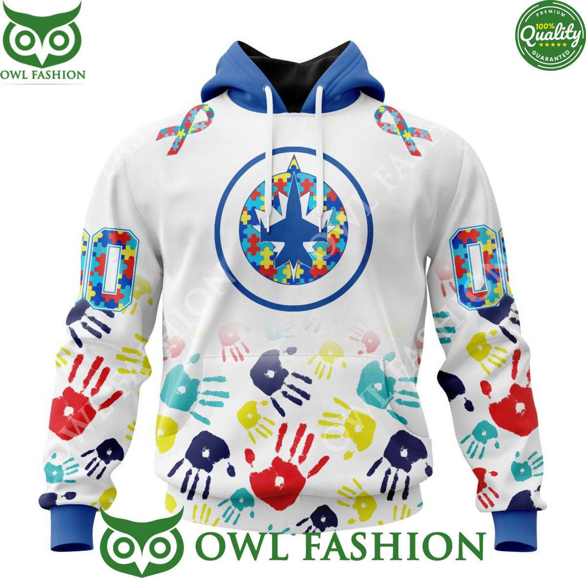 Personalized NHL Winnipeg Jets Special Autism Awareness 3D hoodie shirt