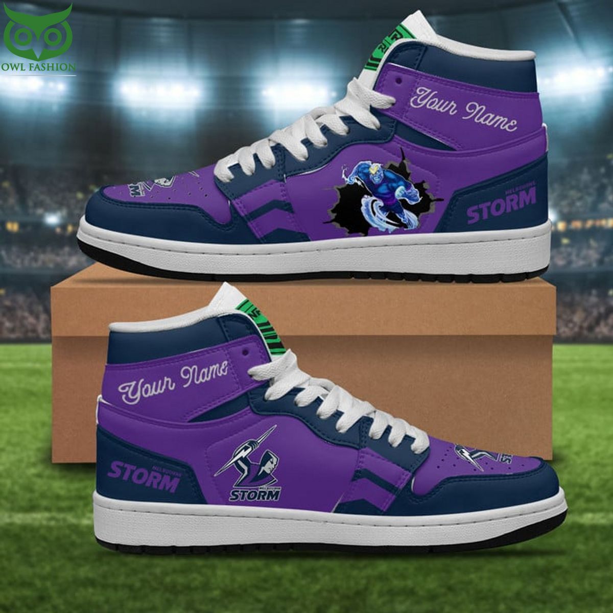 Personalized NRL Melbourne Storm Air Jordan 1 Sneakers Limited